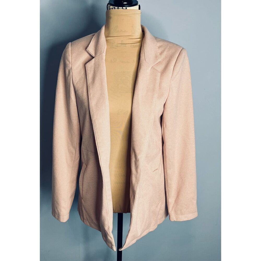 Just Fashion Now Women’s M Tweed Open Front Blazer Pink NWT